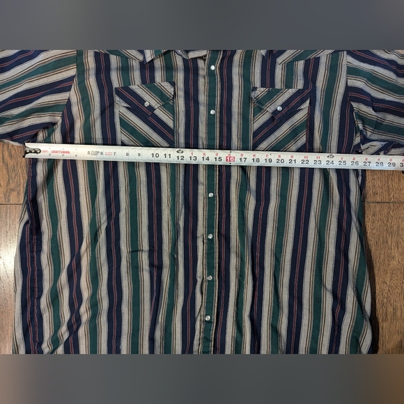 Ely Cattleman Blue Green Pearl Snap Shirt Mens Sz 3XL Cowboy Western Long Sleeve - Picture 5 of 12